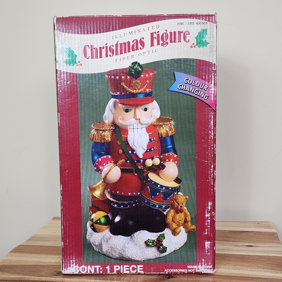 Color Changing Fiber Optic Light Up Christmas Nutcracker Figurine Decor - Picture 12 of 12
